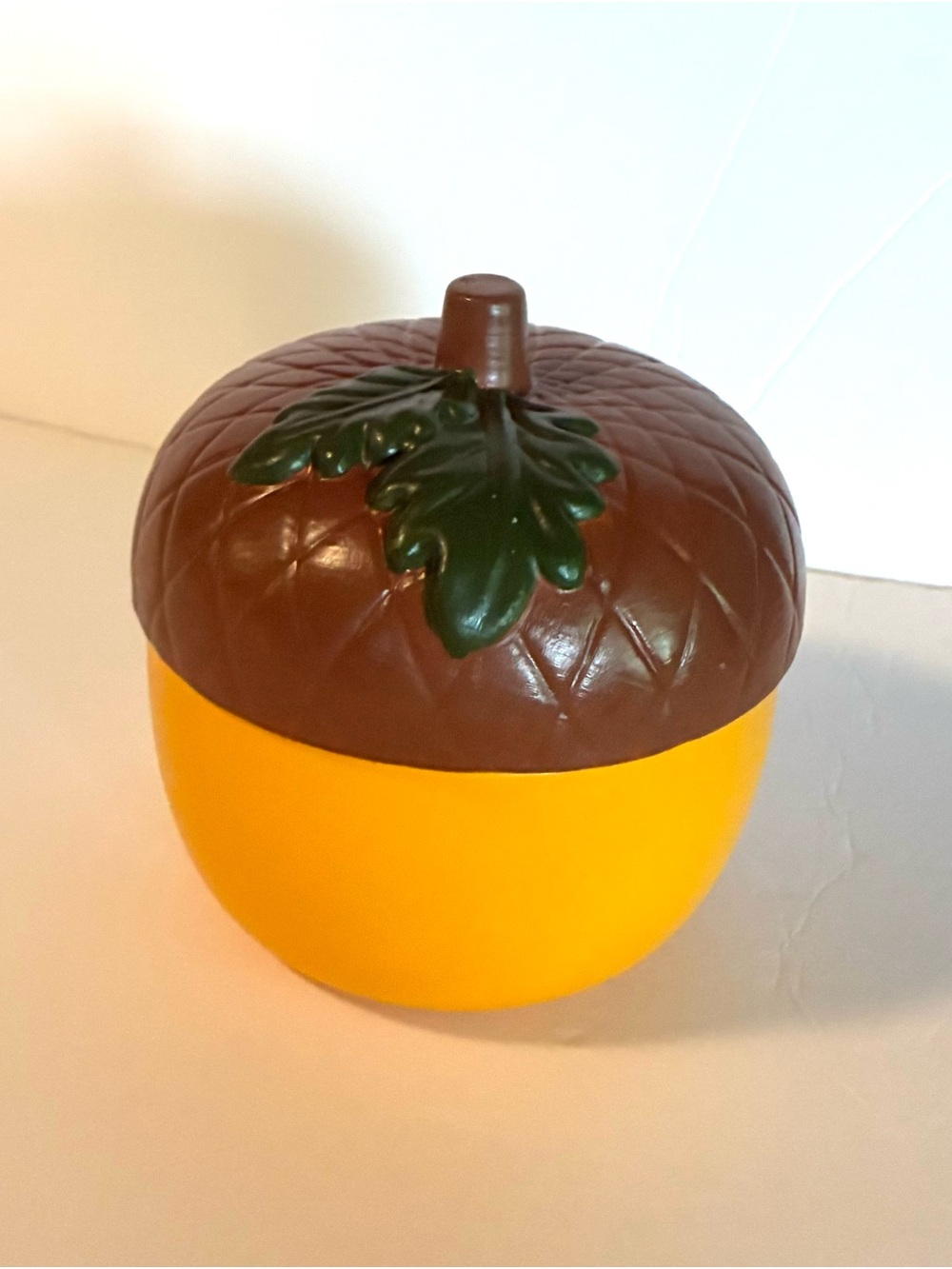 Ceramic Acorn Jar-Yellow, Brown, Green